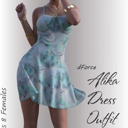 dForce Alika Candy Dress Outfit for Genesis 8 Female(s)