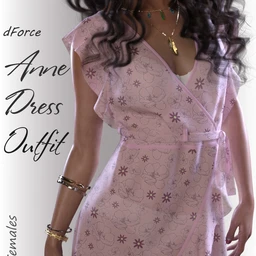 dForce Anne Candy Dress Outfit for Genesis 8 Female(s)