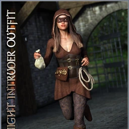 dForce Night Intruder Outfit and Poses for Genesis 8 Female(s)