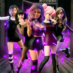 Gothic Girl Outfit for Helena and Genesis 8 Females