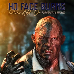 HD Face Burns Texture Add-On for Genesis 8 Males