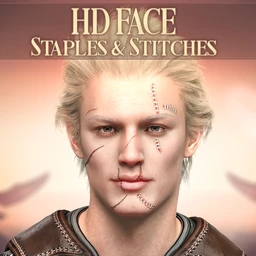 HD Face Staples and Stitches for Genesis 8 Males