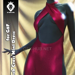 JMR dForce Halterneck Cross Mini Dress for G8F