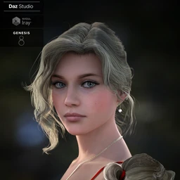 Nadae Bun Hair Set For Genesis 3 and 8 Females