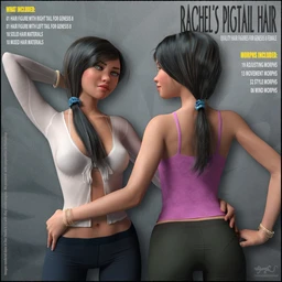 Rachel’s Pigtail Hair for Genesis 8 Female