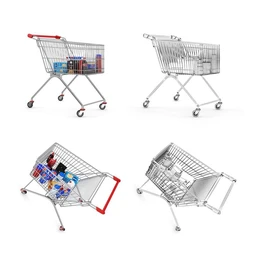 超市货物,货架,日用品,多层货架,水果架,分类架,冰柜,冷冻柜,冰箱,购物车,小推车,收银机,收银台,防偷设备,防护栏杆等模型25个