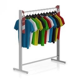 超市设施模型,货架,商品,衣服,水果,蔬菜,小推车,手拉车,冰柜,衣架等模型25个