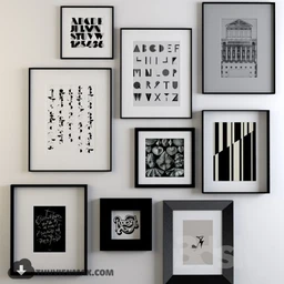 相册模型,相框模型,照片框架,木框架,铁框架等模型合集