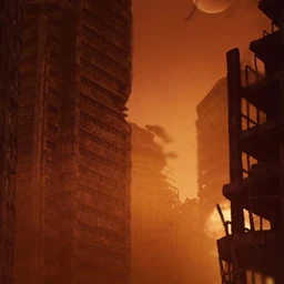 战争废墟模型,城市废墟场景模型