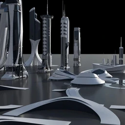 乌托邦未来科技城市,未来科幻建筑模型