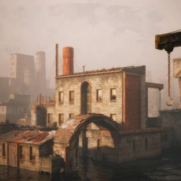 废弃城市模型,荒芜之地模型,末日建筑模型,废墟模型,无人区模型