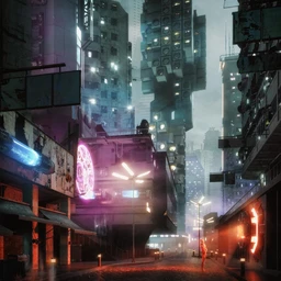 赛博朋克建筑模型,高楼大厦模型,科幻未来建筑模型