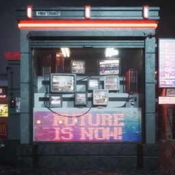 赛博朋克建筑模型,未来科幻街道模型,赛博朋克街道模型