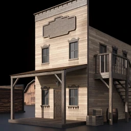 美国西部建筑模型,西部风格建筑,木屋,风车,牛仔,农场,教堂,酒馆等模型