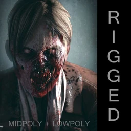 高精度僵尸模型,游戏角色僵尸模型