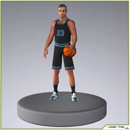 篮球运动员带动画模型,FBX格式
