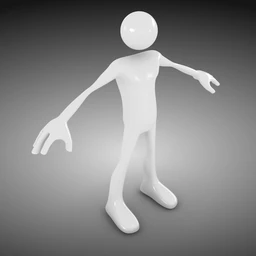 卡通人物模型,透明人模型,泥人模型,小白人模型
