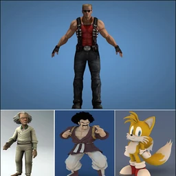 刺客信条模型,变形金刚模型,蝙蝠侠模型,阿拉丁模型,功夫熊猫模型,七龙珠模型,最终幻想模型等70个游戏或卡通角色模型