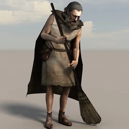 中世纪乞丐模型,游戏NPC角色模型,u3d,fbx等多种格式