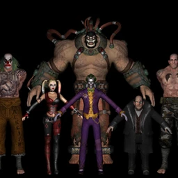 蝙蝠侠:阿甘之城和蝙蝠侠:阿卡姆疯人院,游戏角色模型合集