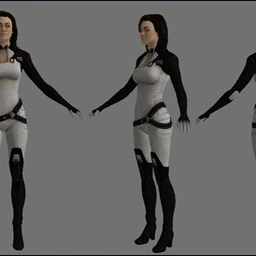 女性游戏角色模型,fbx格式
