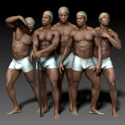 非洲黑人模型,肌肉男性模型,舞男,obj,ztl格式