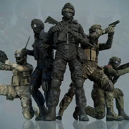 士兵,雇佣兵,特警,突击部队等游戏角色模型