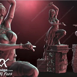 女杀手,女刺客3D打印模型