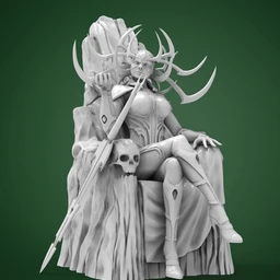 冥界女王-海拉座着-3D打印模型