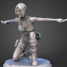 古墓丽影-劳拉(下蹲)-3D打印模型