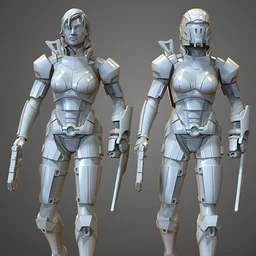 女性机甲战士-3D打印模型