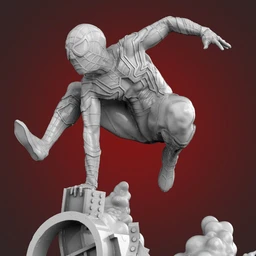 爆炸云上的蜘蛛侠-3D打印模型