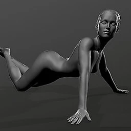 女孩模型,12个姿势模型