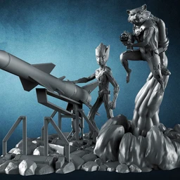 火箭浣熊和树人格鲁特-3D打印模型