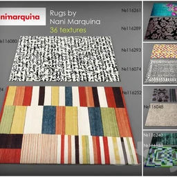 地毯模型合集,共42个各式地毯模型