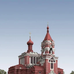 凉亭,城堡,教堂,木屋,加油站等建筑物模型