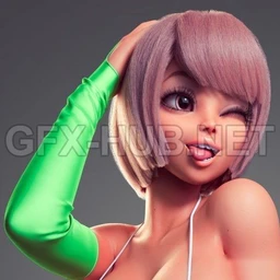 卡通少女模型,长腿美女模型,