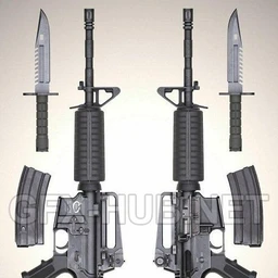 M4A1步枪,T-90坦克,气垫船,AK-47步枪,手枪,UMP 9冲锋枪,望远镜,WW2坦克模型