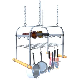 厨房用品,吊挂,锅,勺子,铲子,盛器,红酒,容器,油瓶,玻璃瓶,红酒架,模型合集