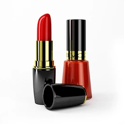 唇膏模型,红色唇膏,化妆笔,眉刷,睫毛刷子,睫毛卷梳,腮红刷,化妆刷,模型合集