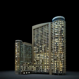 夜晚摩天大楼,夜晚高楼大厦,灯光大厦,商业大厦,高层建筑,大厦夜境,建筑模型合