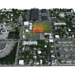 城市模型,街道,小区,住宅区,工厂,仓库,道路,停车场,垒球场,社区,办公区,城市片区模型