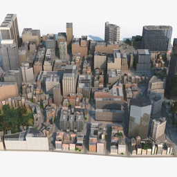 现代城市模型,高楼大厦,摩天大楼,商业中心,金融中心,环城公路,道路,街道,高原城市模型