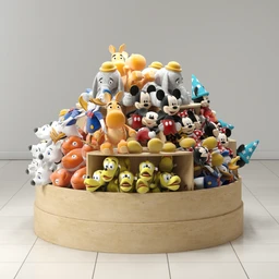 包装盒,玩具娃娃,米老鼠,唐老鸭,衣服,玻璃瓶子,相册,衣架,商品架,货物架,超市,商场模型合集