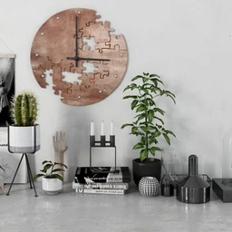 挂钟,盆栽,室内植物,蜡烛,画,书,艺术品,台灯,相册,花盆,木箱,瓶罐,玻璃罩,室内模型合集