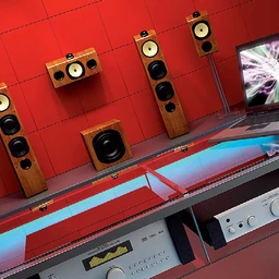 音响模型,音箱模型,笔记本电脑,功放模型,3D模型