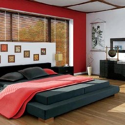 卧室模型,大床模型,卧室场景,3D模型