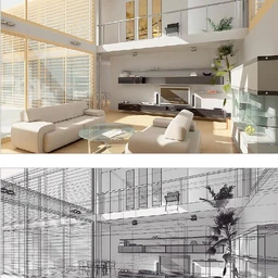 客厅模型,客厅场景,沙发,电视柜,3D模型