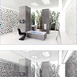 浴室模型,浴室场景,浴池,3D模型