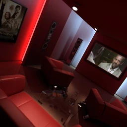 私人影院场景,放映室模型,音响,沙发,电视,玻璃桌子,3D模型